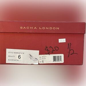 New in box! Sacha London Beauty black satin peep-toe heels! Read description!!